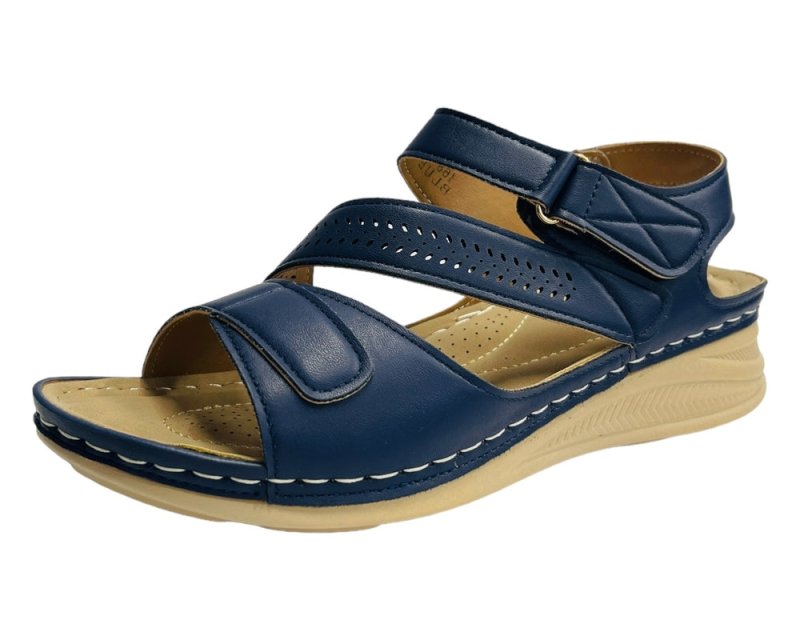 Faux Leather Lightweight Padded Sandals - Sandals - British D'sire