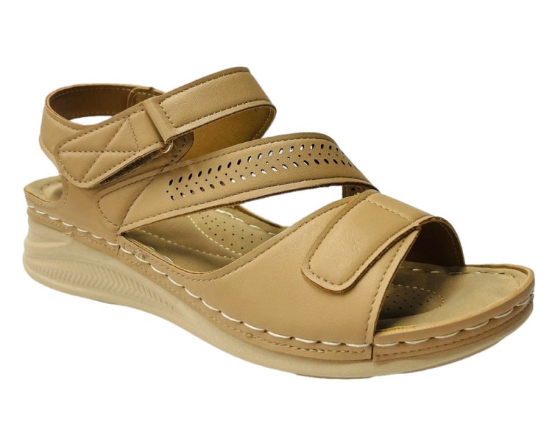 Faux Leather Lightweight Padded Sandals - Sandals - British D'sire