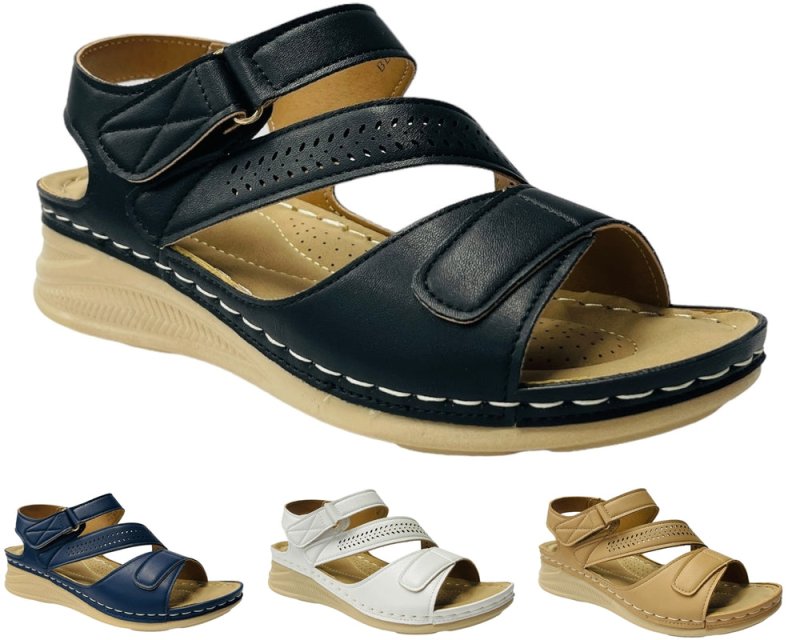 Faux Leather Lightweight Padded Sandals - Sandals - British D'sire