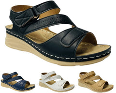Faux Leather Lightweight Padded Sandals - Sandals - British D'sire