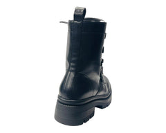 Faux Leather Pearl Zip Ankle Boots - Boots - British D'sire