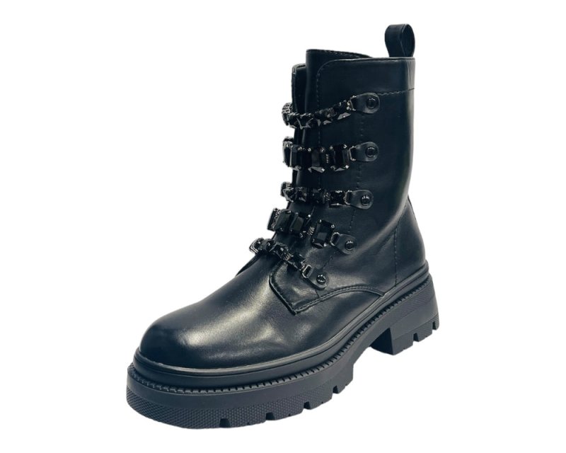 Faux Leather Pearl Zip Ankle Boots - Boots - British D'sire