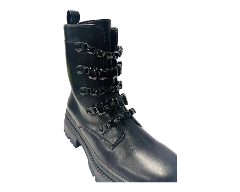 Faux Leather Pearl Zip Ankle Boots - Boots - British D'sire