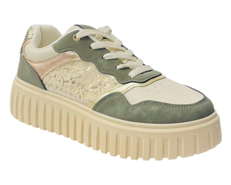 Faux Leather Platform Lace Up Trainers - Trainers - British D'sire