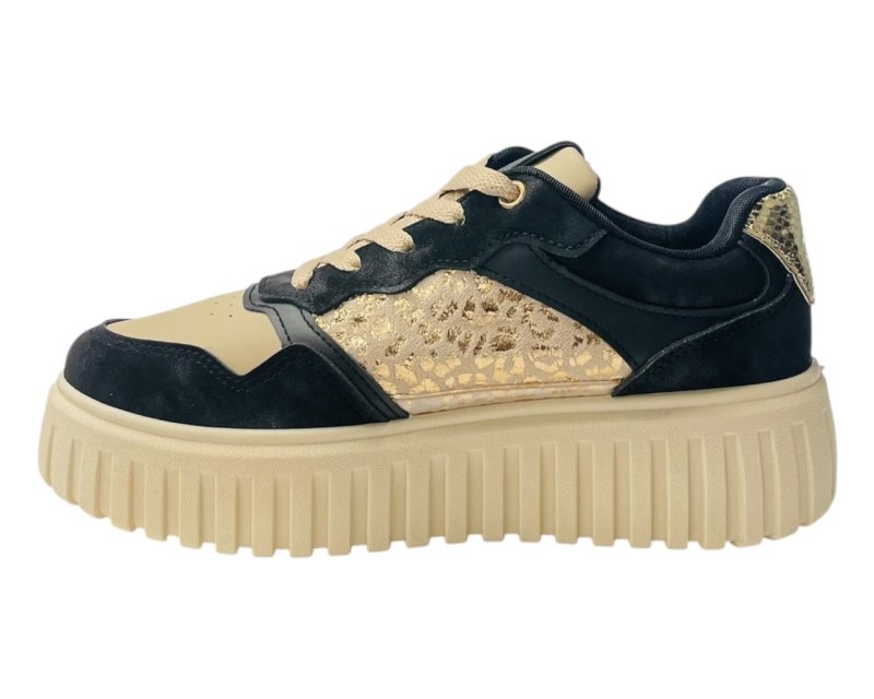 Faux Leather Platform Lace Up Trainers - Trainers - British D'sire