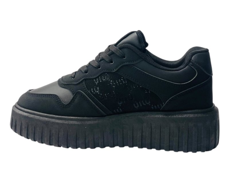 Faux Leather Platform Lace Up Trainers - Trainers - British D'sire