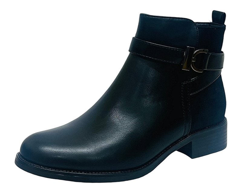 Faux Leather Smart Zip Ankle Boots - Boots - British D'sire