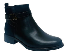 Faux Leather Smart Zip Ankle Boots - Boots - British D'sire
