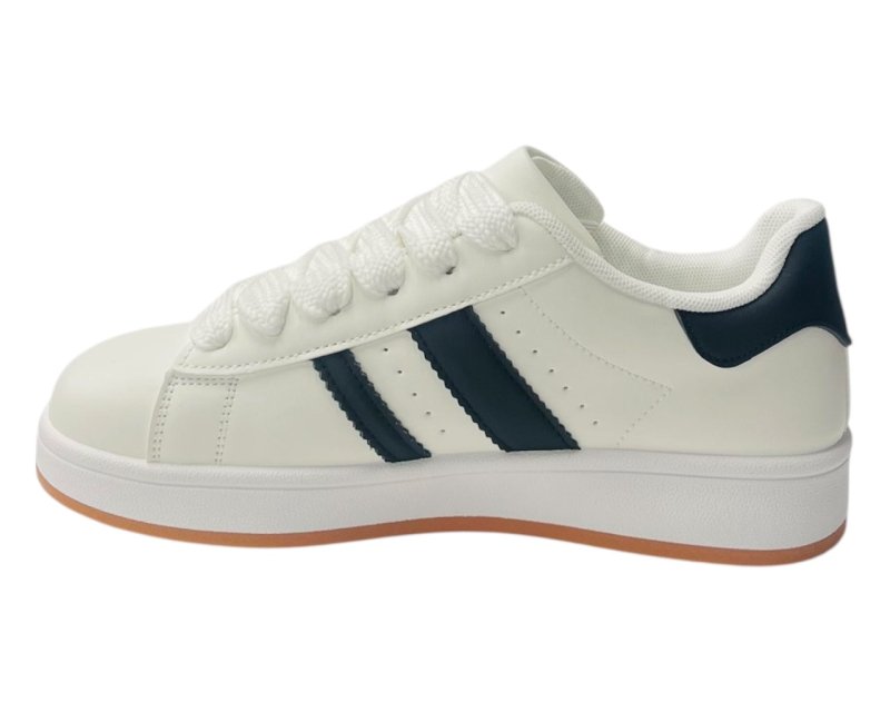 Faux Leather Sports Lace Up Trainers - Trainers - British D'sire
