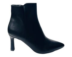 Faux Leather Stiletto Heel Zip Ankle Boots - Boots - British D'sire