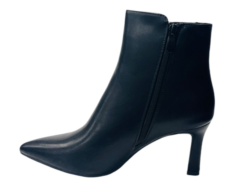 Faux Leather Stiletto Heel Zip Ankle Boots - Boots - British D'sire
