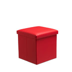Faux Leather Storage Ottoman Storage Box With Lid Foldable - 38x38x38cm Square - British D'sire