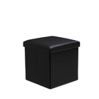 Faux Leather Storage Ottoman Storage Box With Lid Foldable - 38x38x38cm Square - British D'sire