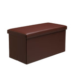 Faux Leather Storage Ottoman Storage Box With Lid Foldable - 76x38x38cm Rectangle - British D'sire