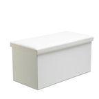 Faux Leather Storage Ottoman Storage Box With Lid Foldable - 76x38x38cm Rectangle - British D'sire