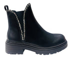 Faux Leather Stud Zip Ankle Boots - Boots - British D'sire