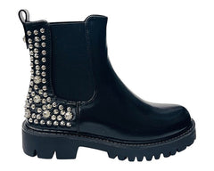 Faux Leather Studded Chelsea Ankle Boots - Boots - British D'sire