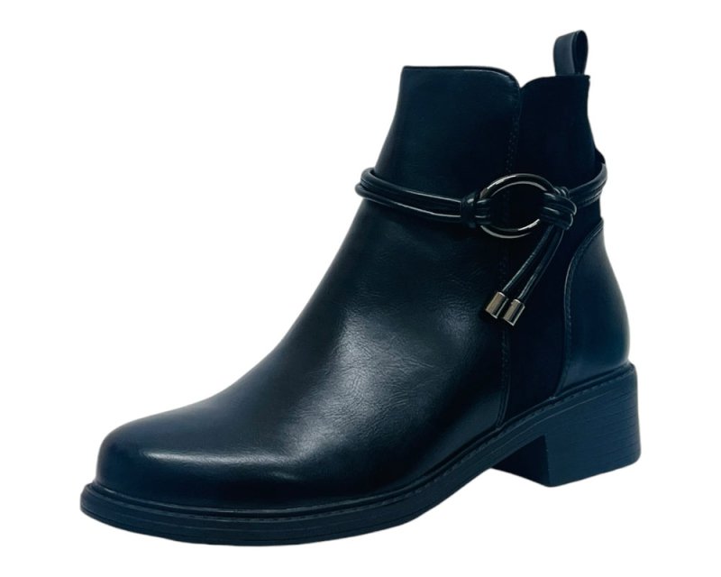 Faux Leather Zip Ankle Boots - Boots - British D'sire