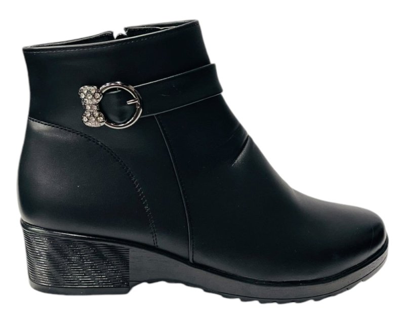 Faux Leather Zip Ankle Boots - Boots - British D'sire Main image