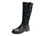 Faux Leather Zip Mid Calf Full Zip Boots - Boots - British D'sire