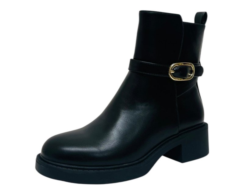 Faux Leather Zip Smart Ankle Boots - Boots - British D'sire