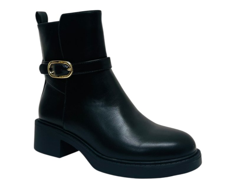 Faux Leather Zip Smart Ankle Boots - Boots - British D'sire