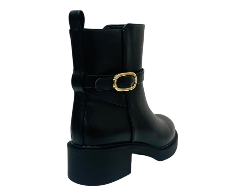 Faux Leather Zip Smart Ankle Boots - Boots - British D'sire
