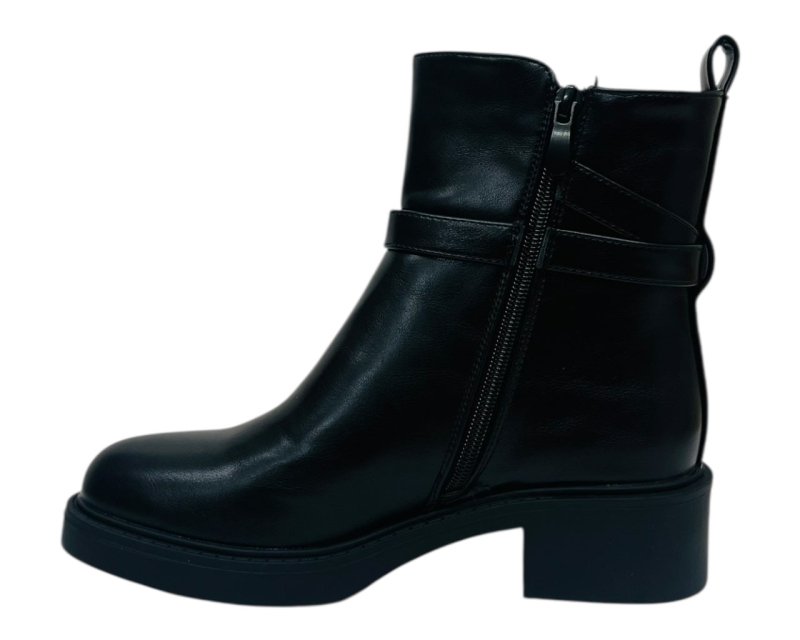 Faux Leather Zip Smart Ankle Boots - Boots - British D'sire