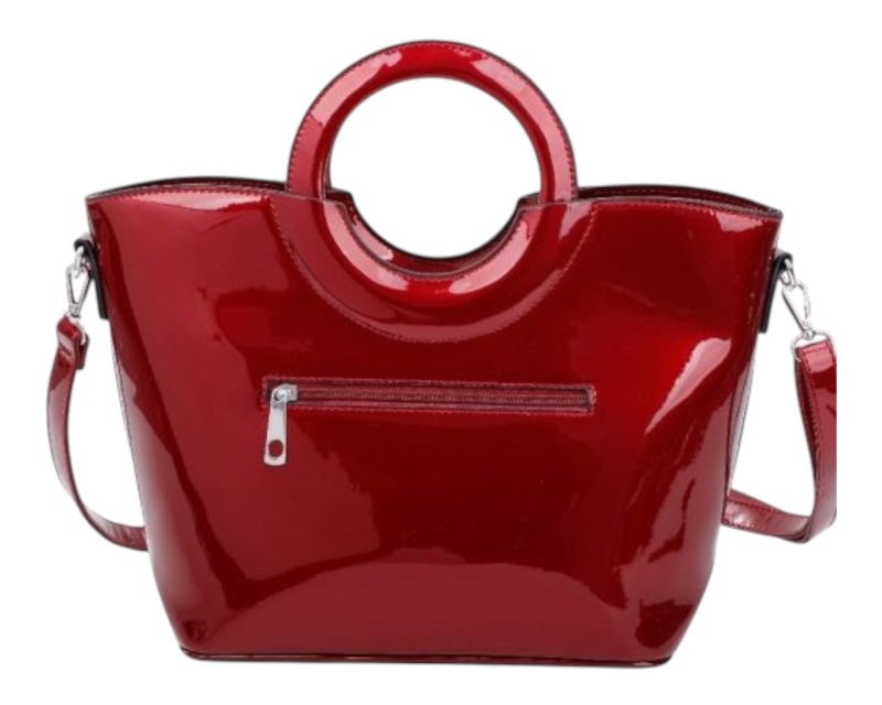 Faux Patent Floral Embellished Top Handles Large Shoulder Bag Secondary image