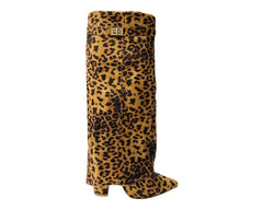 Faux Suede Calf High Fold Over Block Heel Boots - Boots - British D'sire