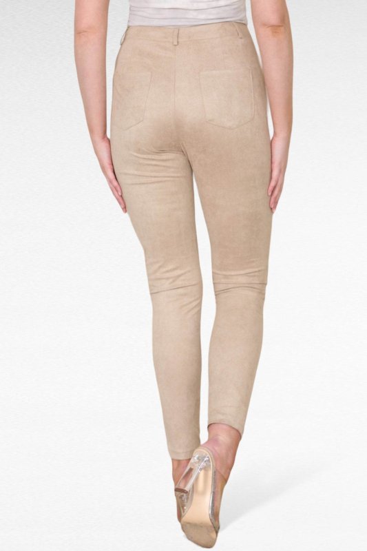 Faux suede lace up front tie skinny leg trousers - Trouser - British D'sire