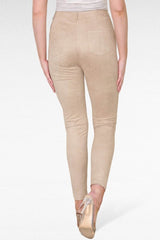 Faux suede lace up front tie skinny leg trousers - Trouser - British D'sire