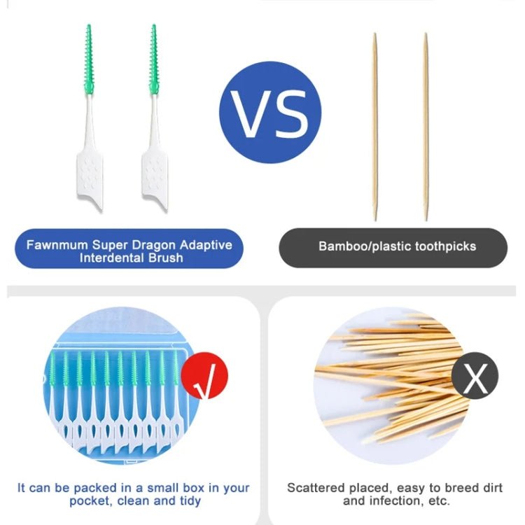 Fawnmum 150pcs /Box Silicone Interdental Brushes Dental Brushes Tooth Cleaning Gum - British D'sire