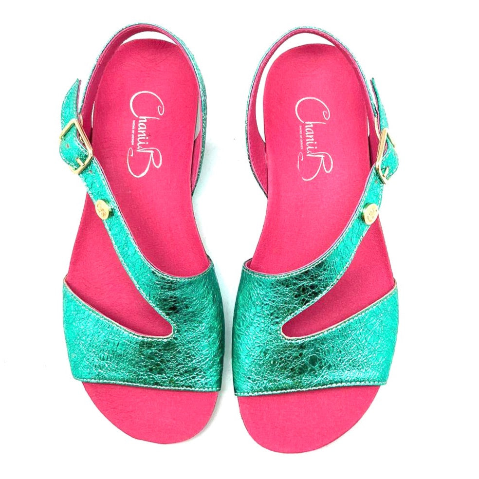 Je Ressin - Aquamarine flat sandal Secondary image