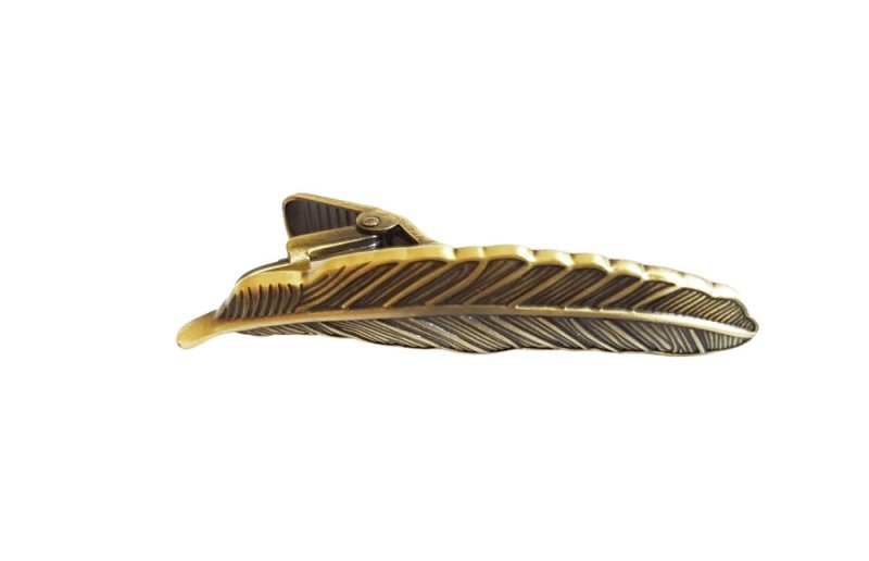 Feather Tie Clip, Anti - Brass - British D'sire Main image