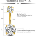 FECTAS 3pcs Belly Button Bars Silver Gold Belly Bar Surgical Steel 14G Navel Bars Belly Button Piercing Jewellery Butterfly Dangle - Body Jewellery - British D'sire