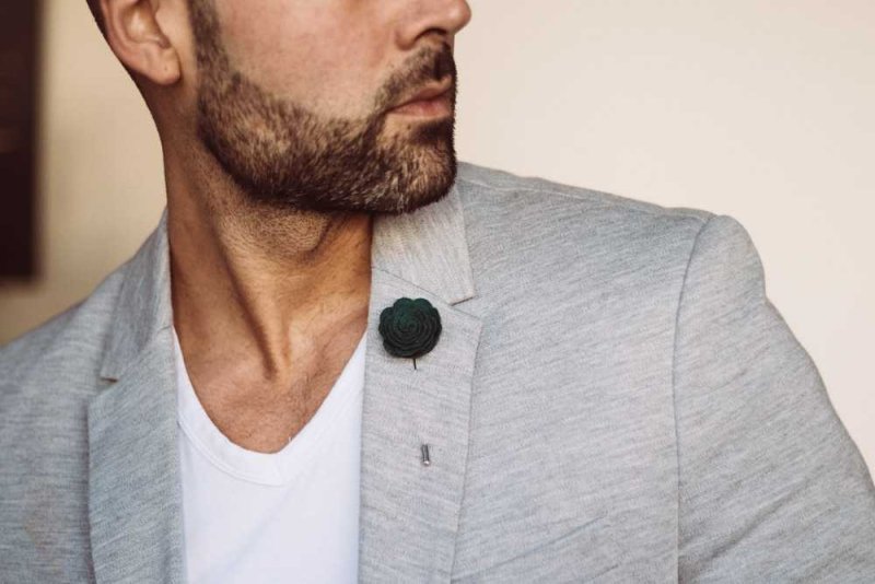 Felt Rose Lapel Pin, Dark Green - All Products - British D'sire Main image