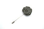 Felt Rose Lapel Pin, Grey - All Products - British D'sire