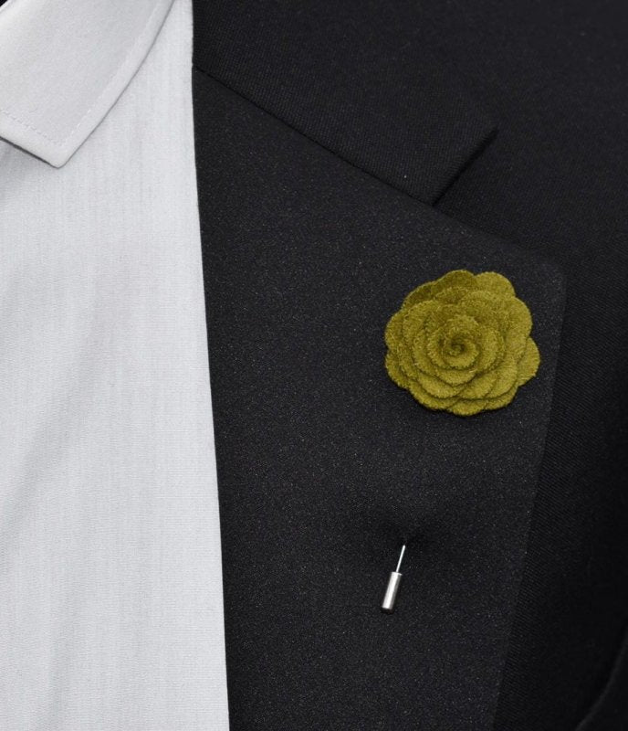 Felt Rose Lapel Pin, Olive - All Products - British D'sire Main image
