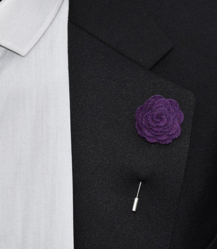 Felt Rose Lapel Pin, Purple - All Products - British D'sire Main image