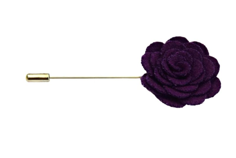 Felt Rose Lapel Pin, Purple - All Products - British D'sire