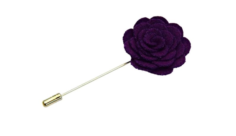 Felt Rose Lapel Pin, Purple Secondary image