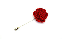 Felt Rose Lapel Pin, Red - All Products - British D'sire