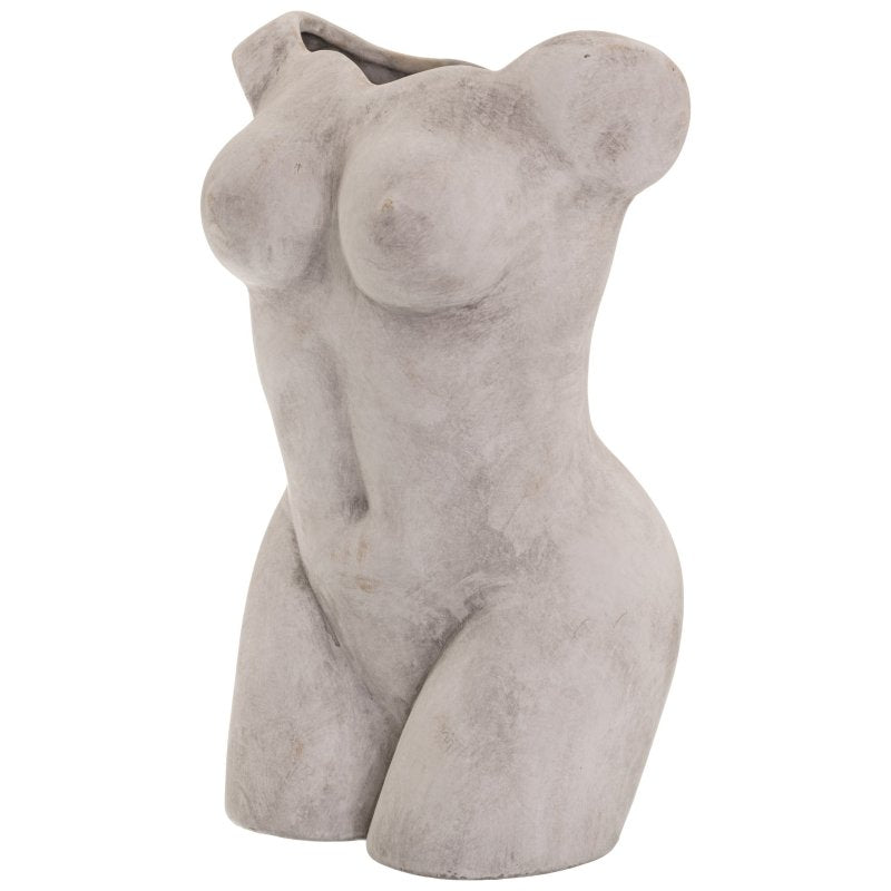 Female Figure Vase - Antique White Stoneware Decorative Vase - Vases - British D'sire