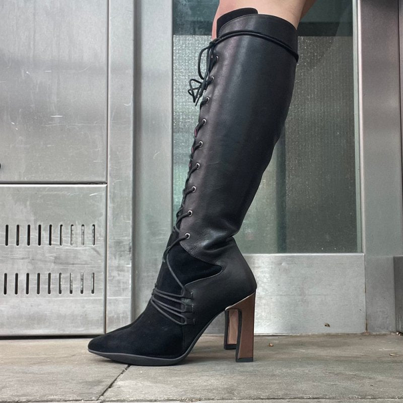 Filomina - Black/bronze High heel boot Secondary image