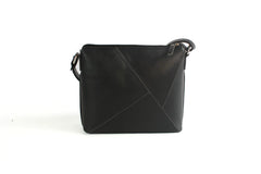 Finest Soft Black Leather Cross Body Handbag - British D'sire