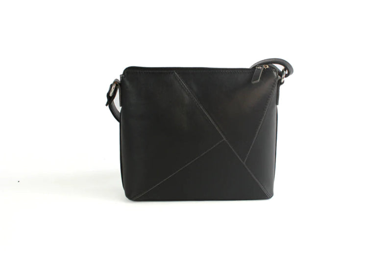 Finest Soft Black Leather Cross Body Handbag Secondary image