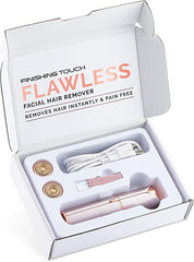 Finishing Touch Flawless Next Generation Facial Hair Remover, Rechargeable, 2 x Replacement Heads Included, Blush - Facial Hair Remover - British D'sire