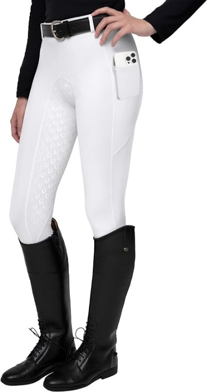 FitsT4 Horse Riding Ladies Women Silicon Full SEAT Jodhpurs Equestrian Gym/Yoga Leggings Tights Breeches Equine - Breeches - British D'sire Main image