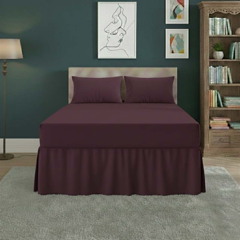 Fitted Valance Bed Sheet Polycotton Mattress Cover And Frill Easy Care - Single - Grey - British D'sire